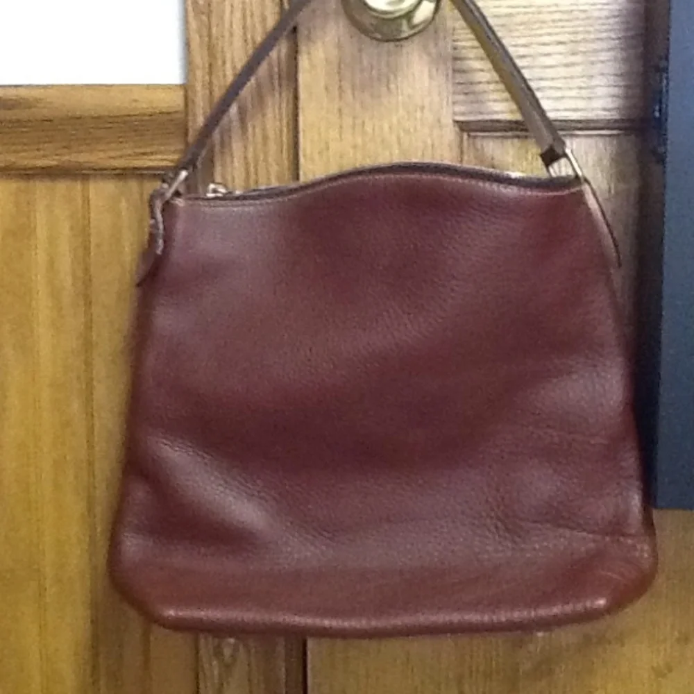 Dooney & Bourke Leather Hobo Shoulder Bag - Tan